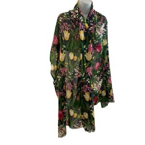 Navy Blue Wool Tulip Scarf